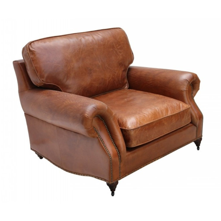 Rosalind Wheeler Polley 115Cm Wide Genuine Leather Club Chair Wayfair